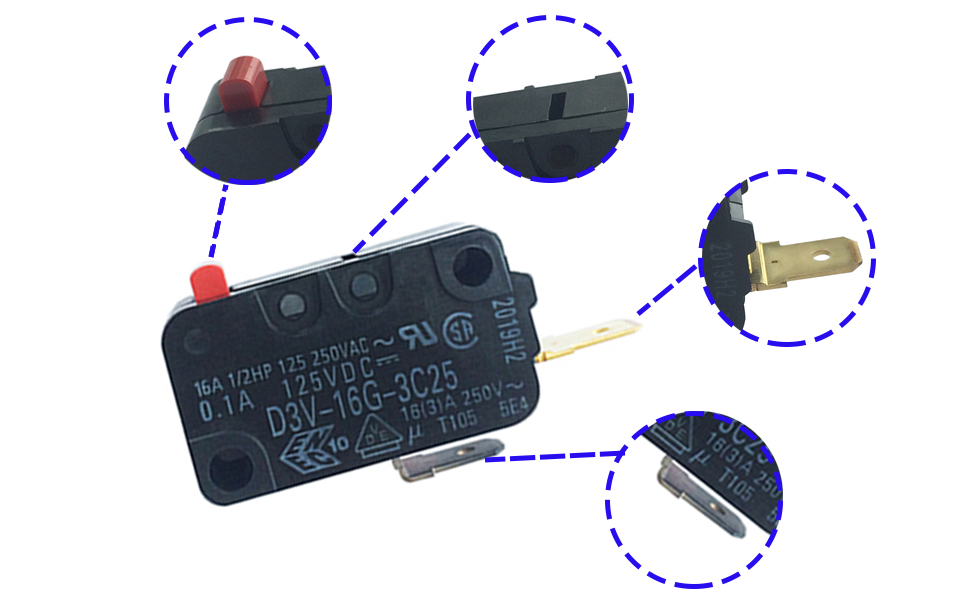 LONYE WB24X829 D3V16G3C25 Secondary Door Switch for GE Kenmore